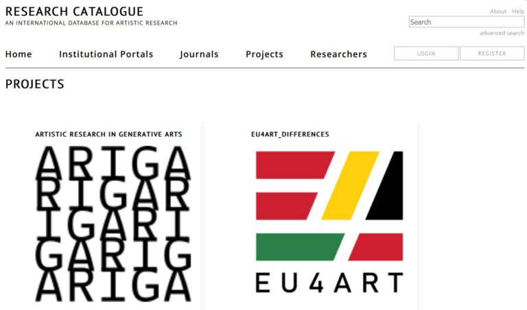 Project Portal Page at www.researchcatalogue.net